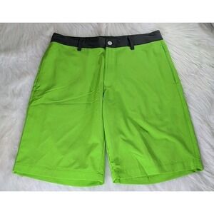Northface mens 34  green board shorts, tie front, front zip pocket